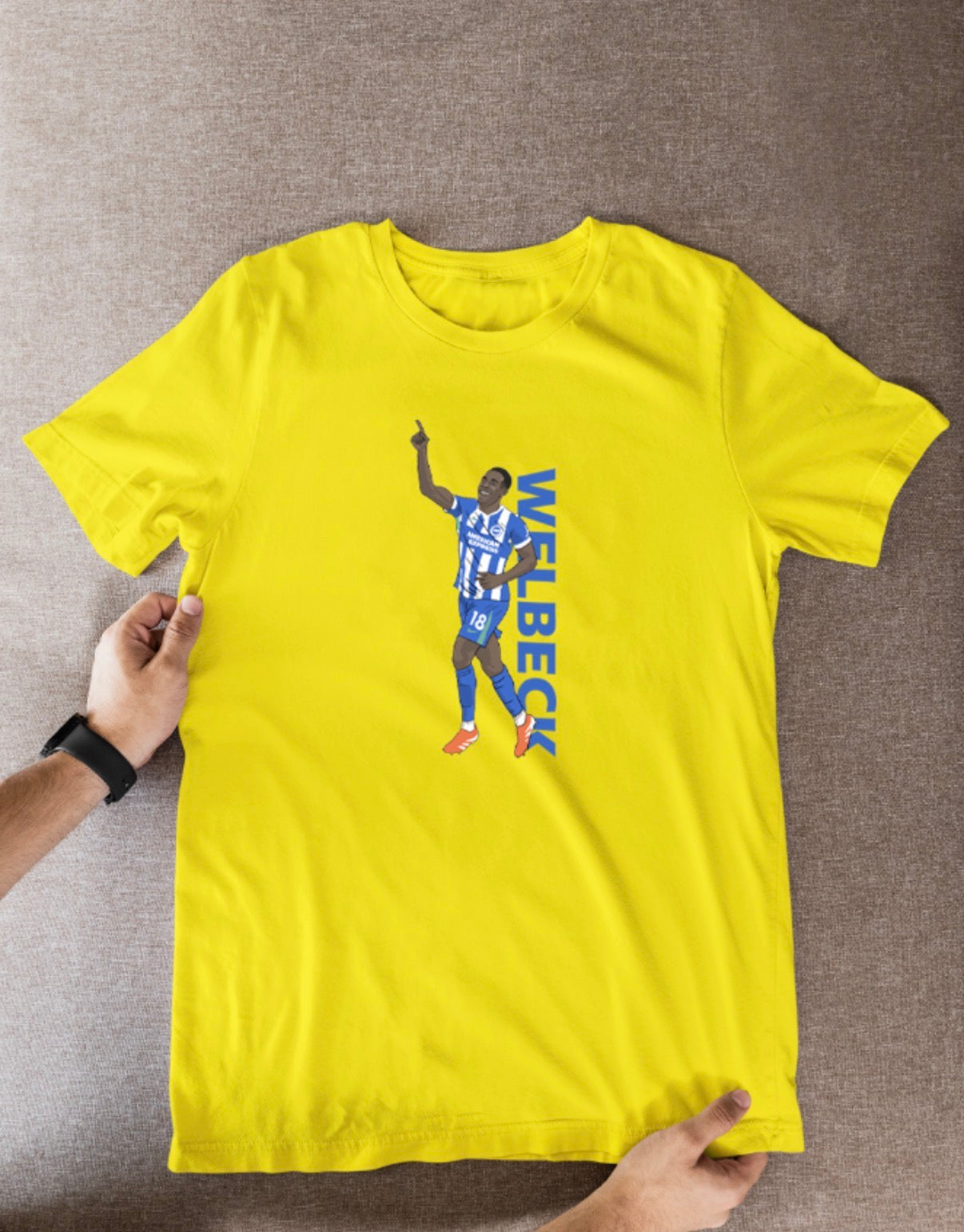 Danny Welbeck Football T-Shirt: Brighton Cartoon Graphic Soccer Fan Wear