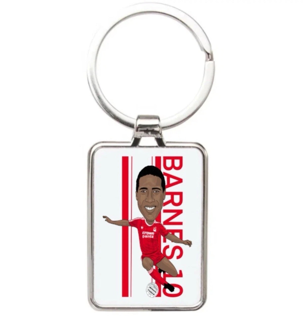 John Barnes Liverpool Keychain - Cartoon Graphic Art Acrylic Keyring for Fans