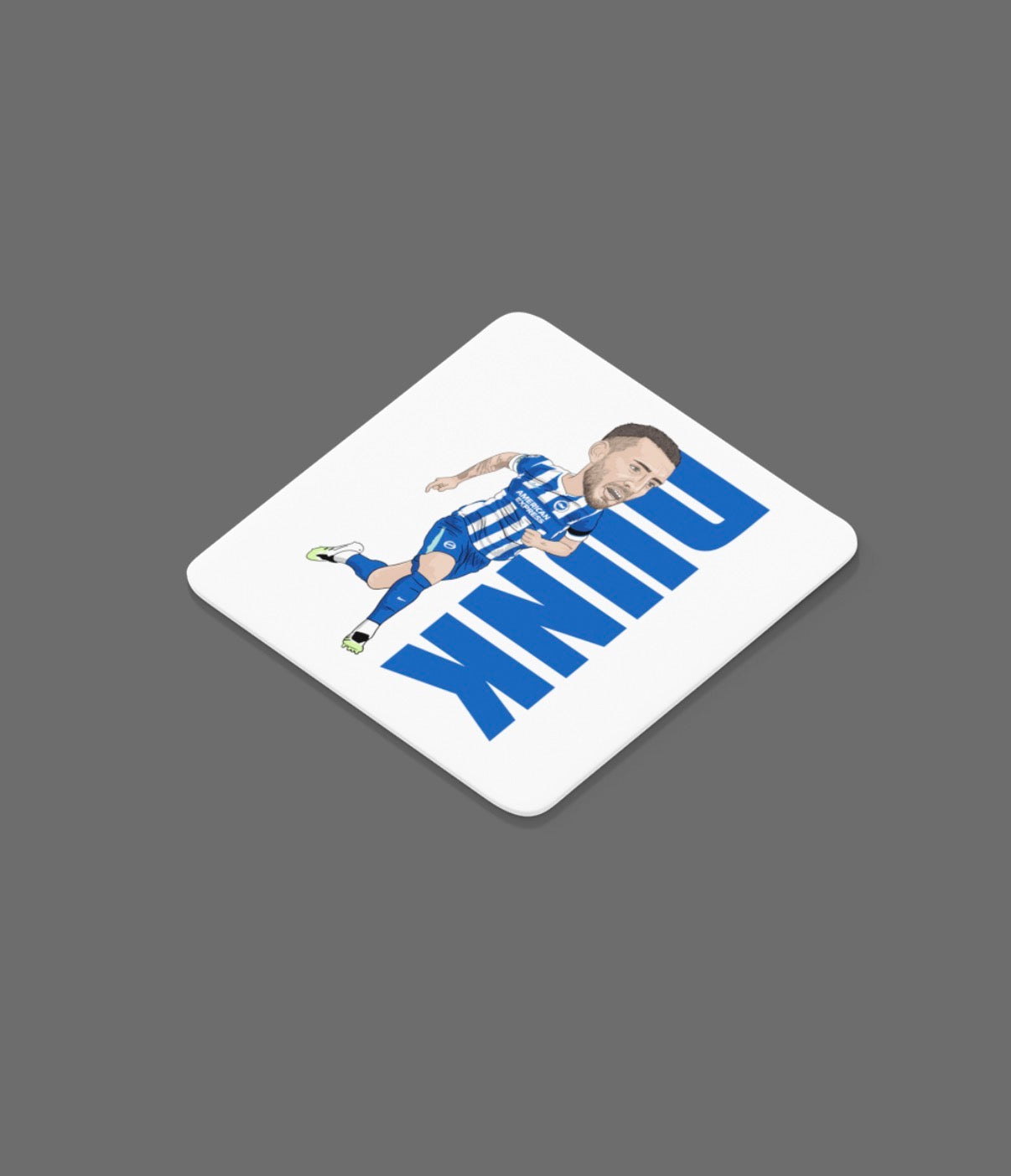 Lewis Dunk Coaster - Brighton Football Cartoon Graphic Art MDF Coaster