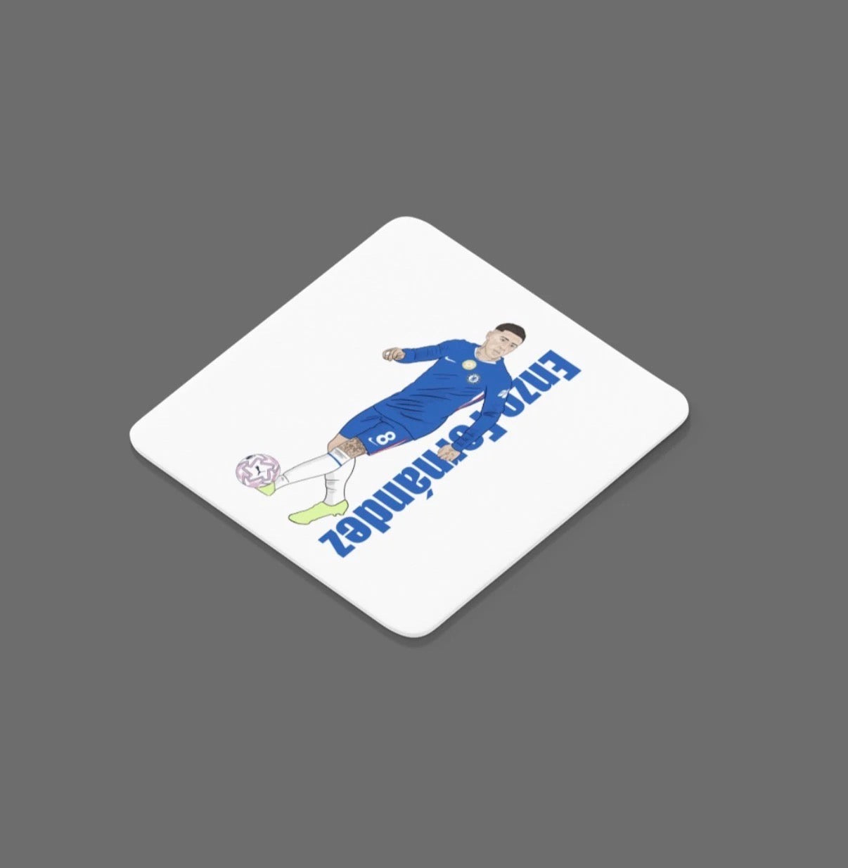 Enzo Fernández Chelsea Coaster - Unofficial Football Cartoon Graphic Art MDF Coaster