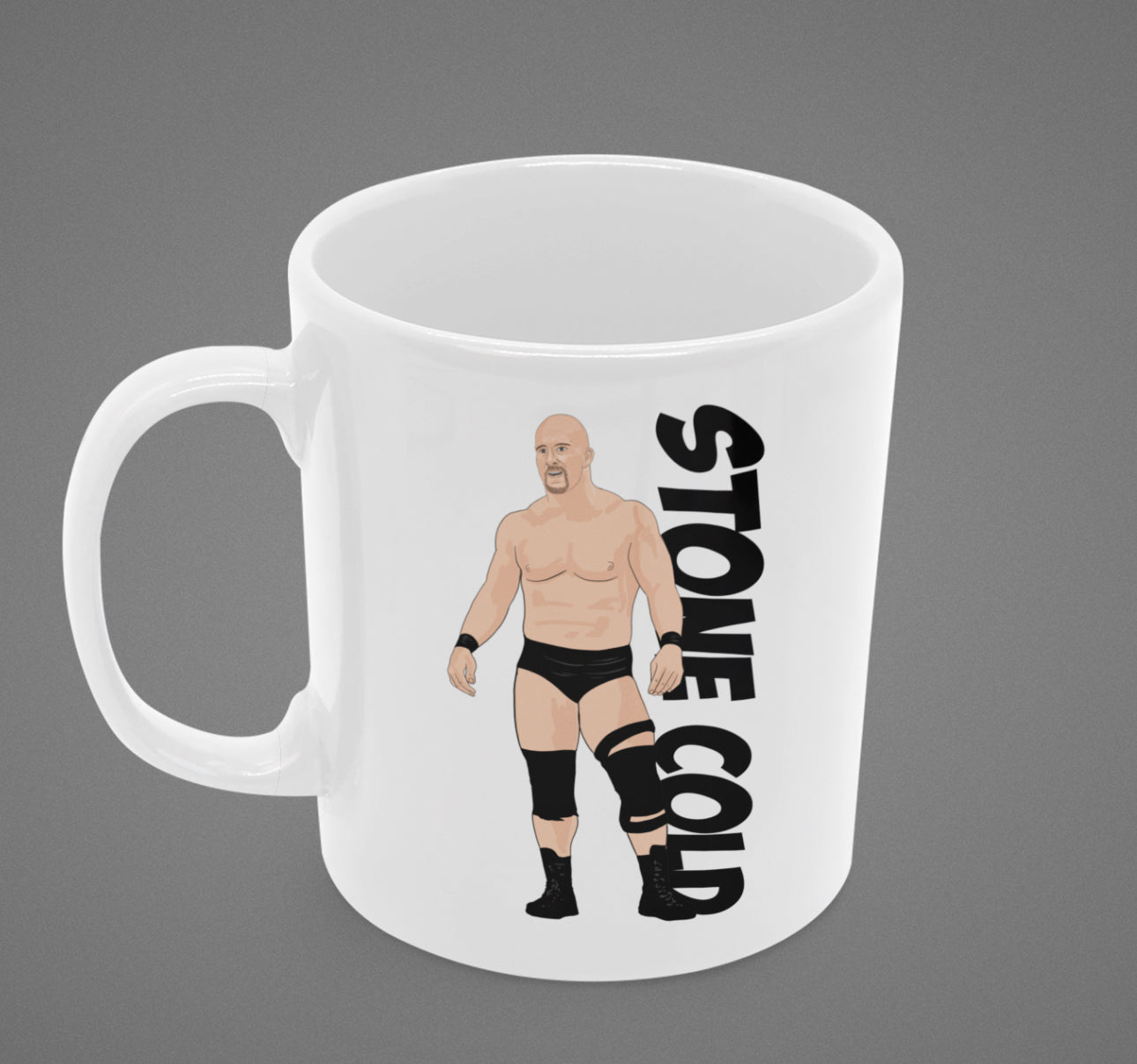 Stone Cold Steve Austin wrestling Cartoon Fan Art Made 11oz ceramic Mug - Tcb Cartoon Printing