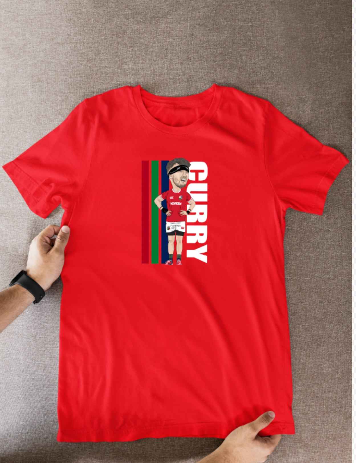 Tom Curry Rugby Lions Cartoon Graphic Soccer T-Shirt: Fan Wear