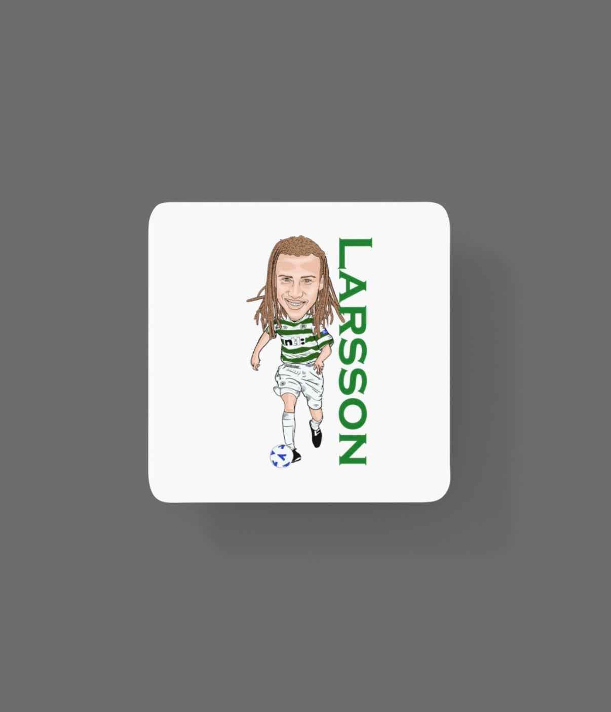 Henrik Larsson Celtic Football Cartoon Graphic MDF Coaster