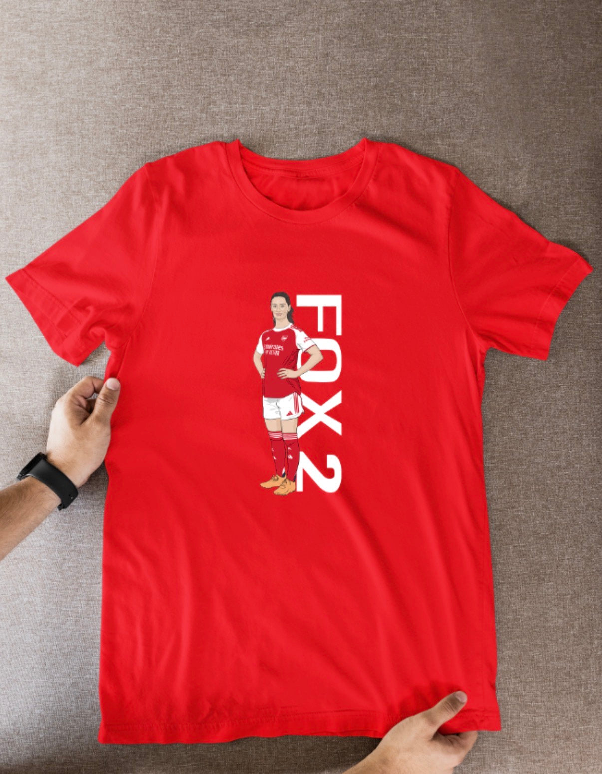 Emily Fox Arsenal Women’s Soccer T-Shirt - Cartoon Graphic Fan Wear