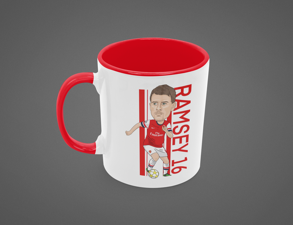 Aaron Ramsey Arsenal Cartoon Fan Art Made 11oz ceramic Mug