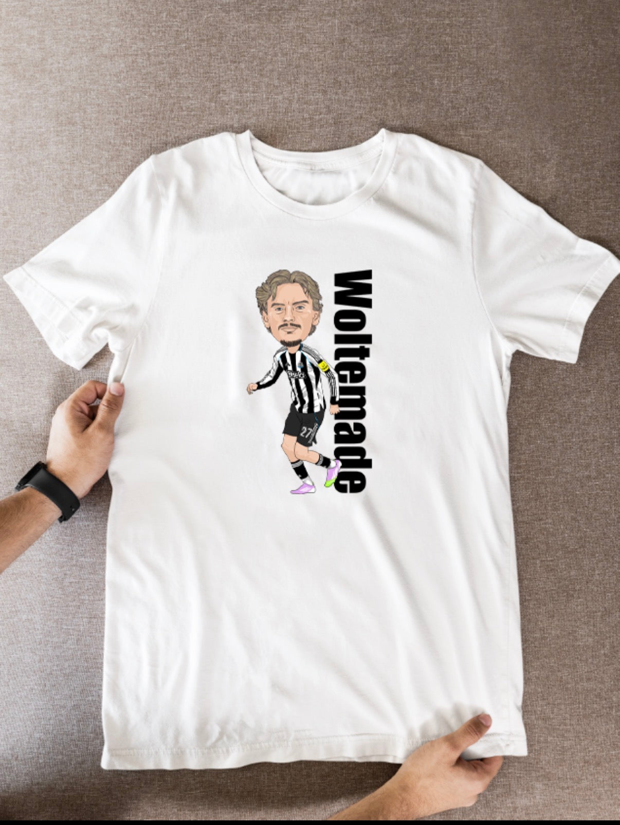 Nick Woltemade Newcastle United T-Shirt - Cartoon Graphic Soccer Fan Wear