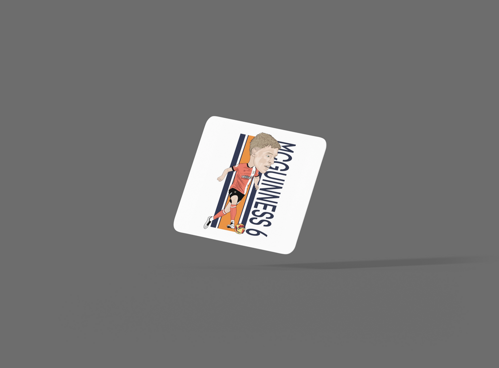 Mark McGuinness Luton Town Football Coaster - Unofficial Cartoon Graphic MDF Coaster