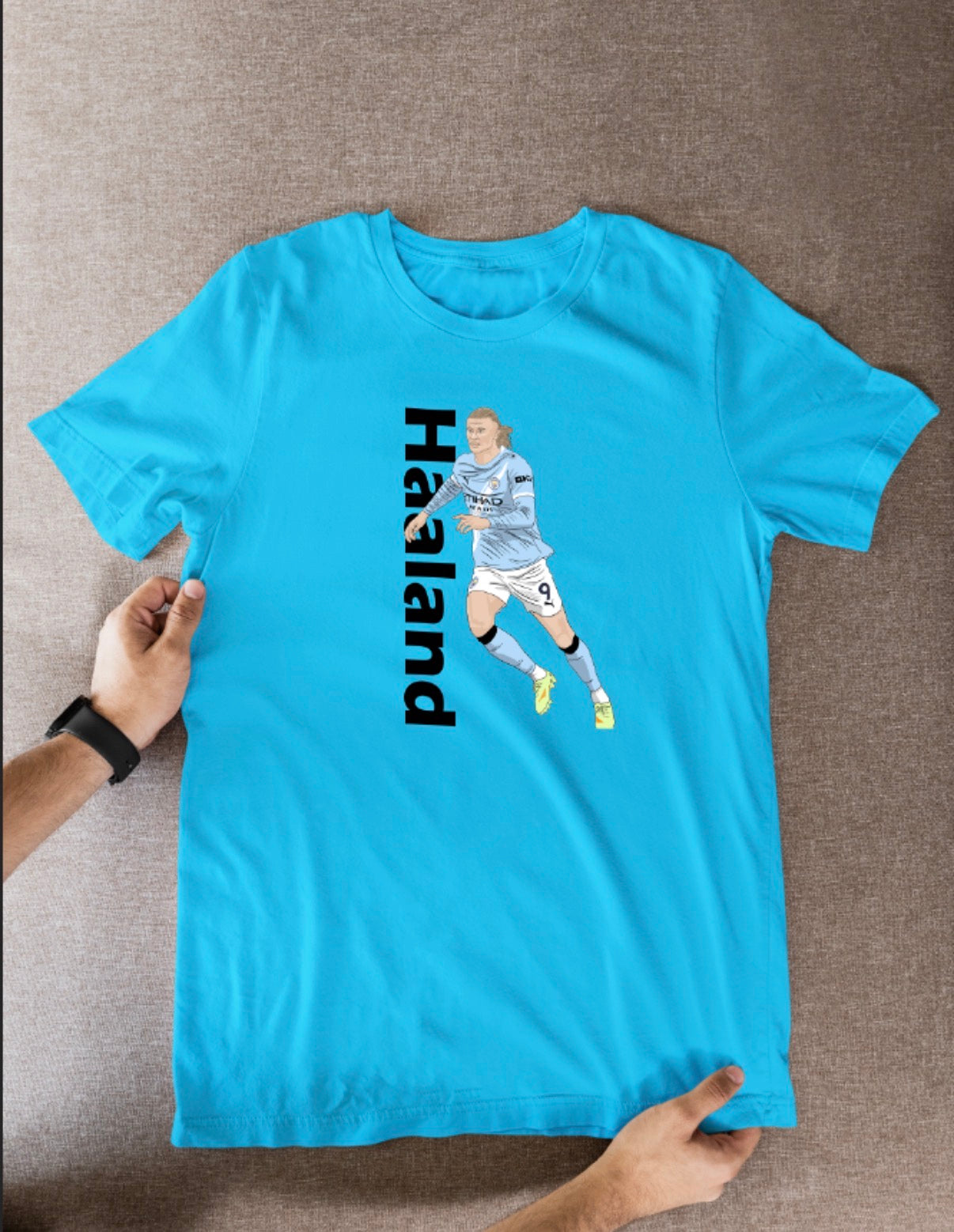 Erling Haaland Soccer T-Shirt: Manchester City Football Cartoon Graphic Fan Wear
