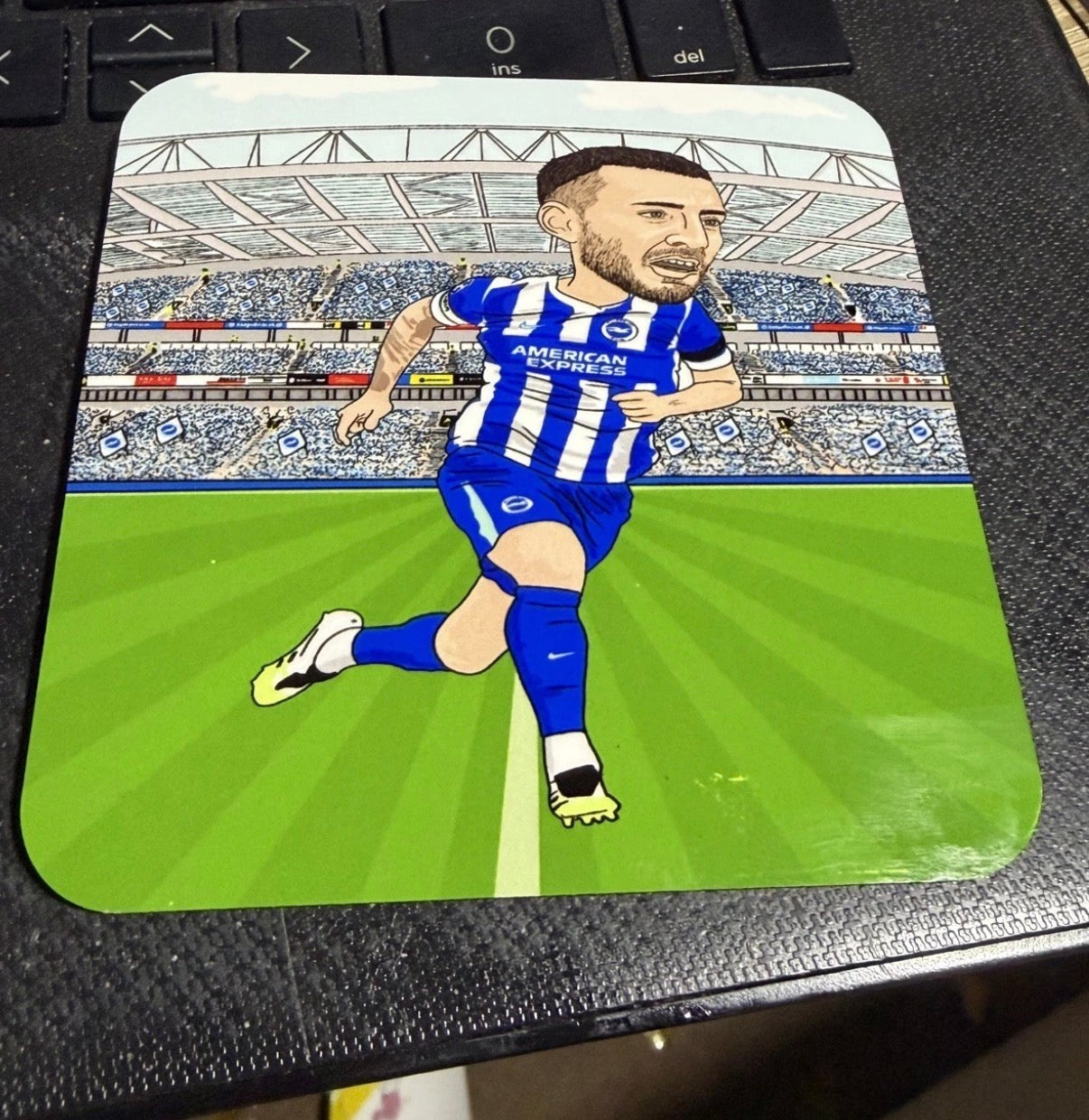 Lewis Dunk Football Coaster - Cartoon Graphic Art MDF Coaster