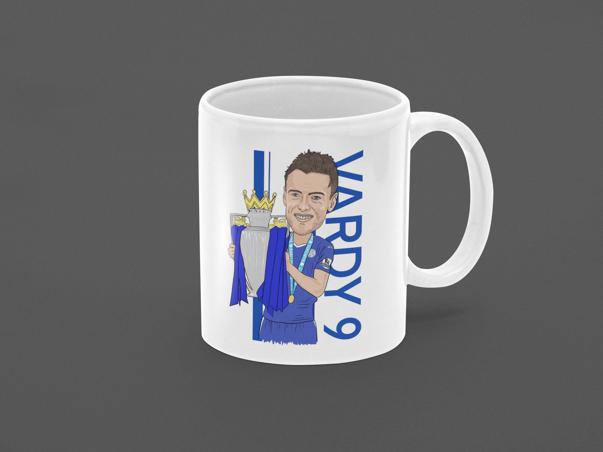 Jamie Vardy Mug - Leicester City Football Cartoon Graphic Coffee and Tea Mug