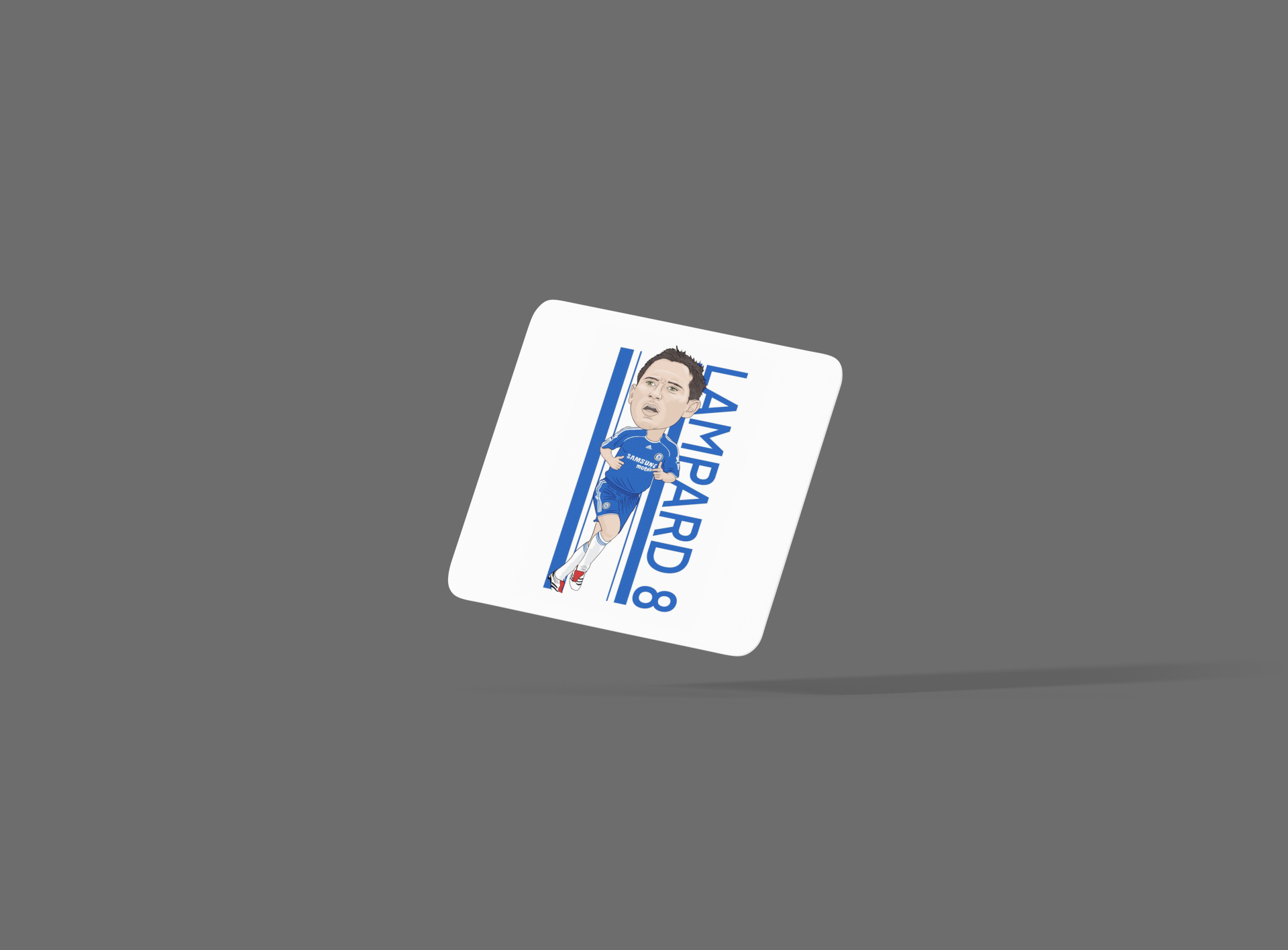 Frank Lampard Chelsea Graphic Art Coaster - Unofficial Football Cartoon MDF Design