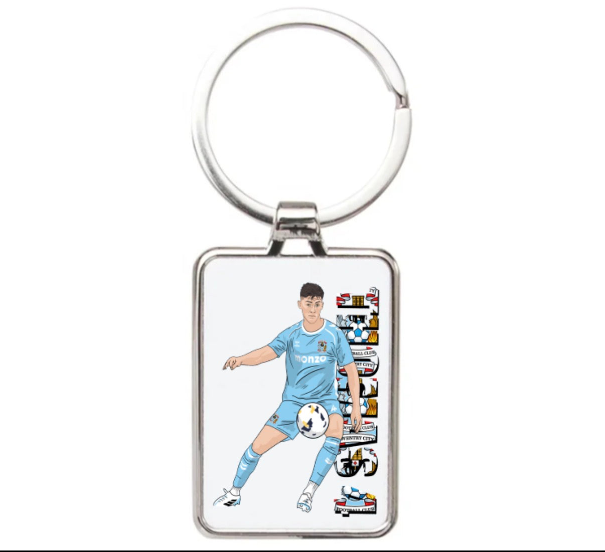 Bobby Thomas Coventry City Football Keychain Cartoon Graphic Art Acrylic Keyring