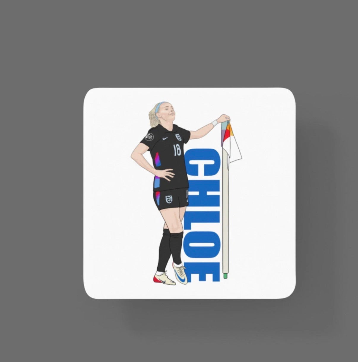 Chloe Kelly Englands Woman’s Cartoon Fan Art Made MDF Coaster - Tcb Cartoon Printing