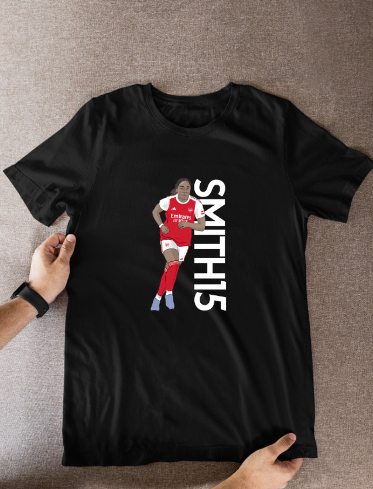 Olivia Smith Arsenal Women's T-Shirt: Cartoon Graphic Soccer Fan Wear