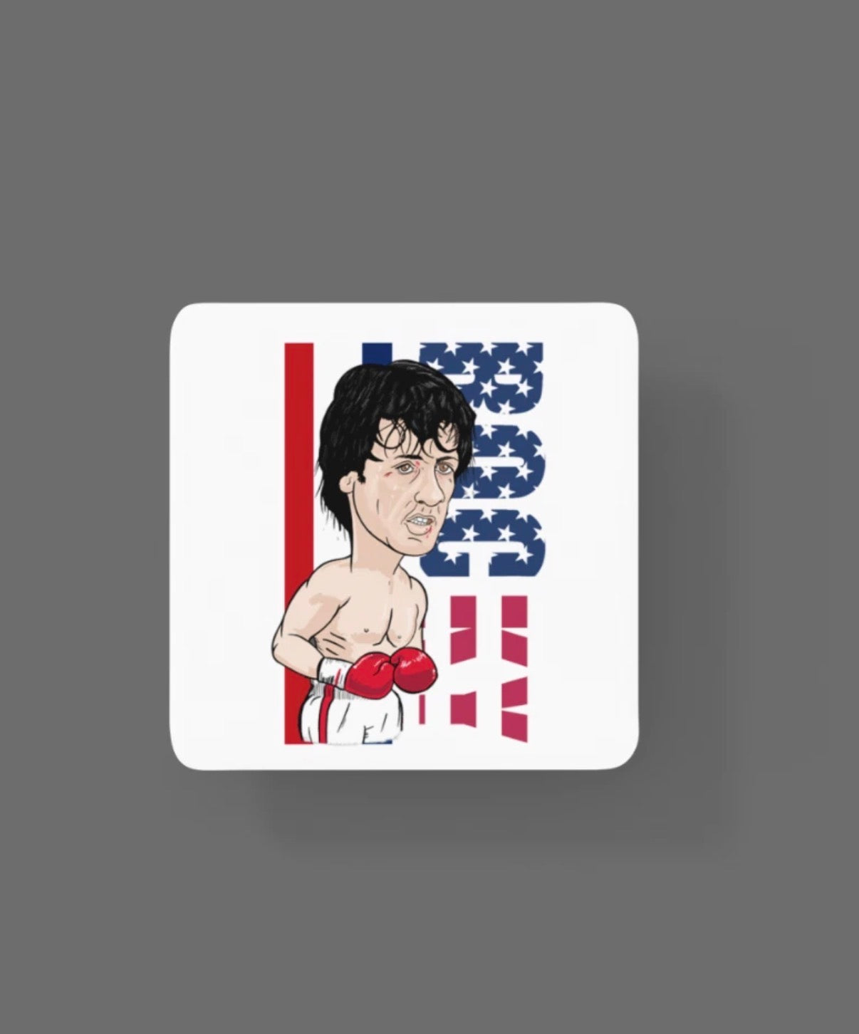 Rocky movie theme various Cartoon Fan Art Made MDF Coaster - Tcb Cartoon Printing