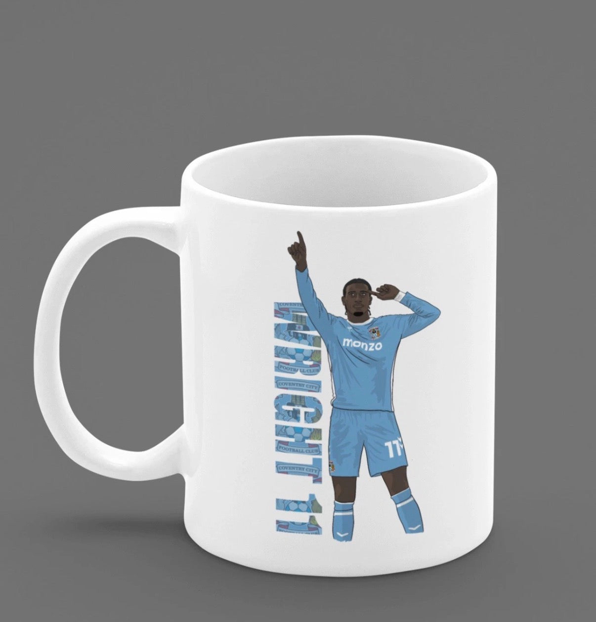 Haji Wright Mug - Coventry City Cartoon Fan Art 11oz Ceramic Mug