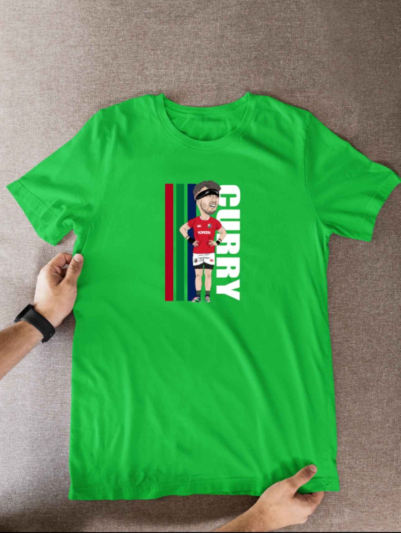 Tom Curry Rugby Lions Cartoon Graphic Soccer T-Shirt: Fan Wear