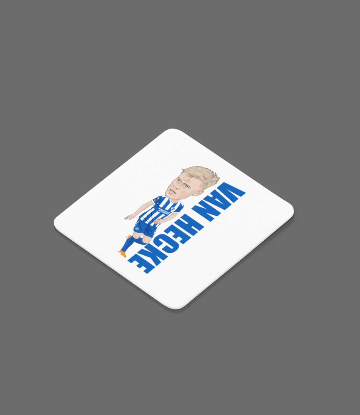 Jan Paul van Hecke Brighton Football Cartoon Graphic Art MDF Coaster - Unique Jan Paul van Hecke Coaster