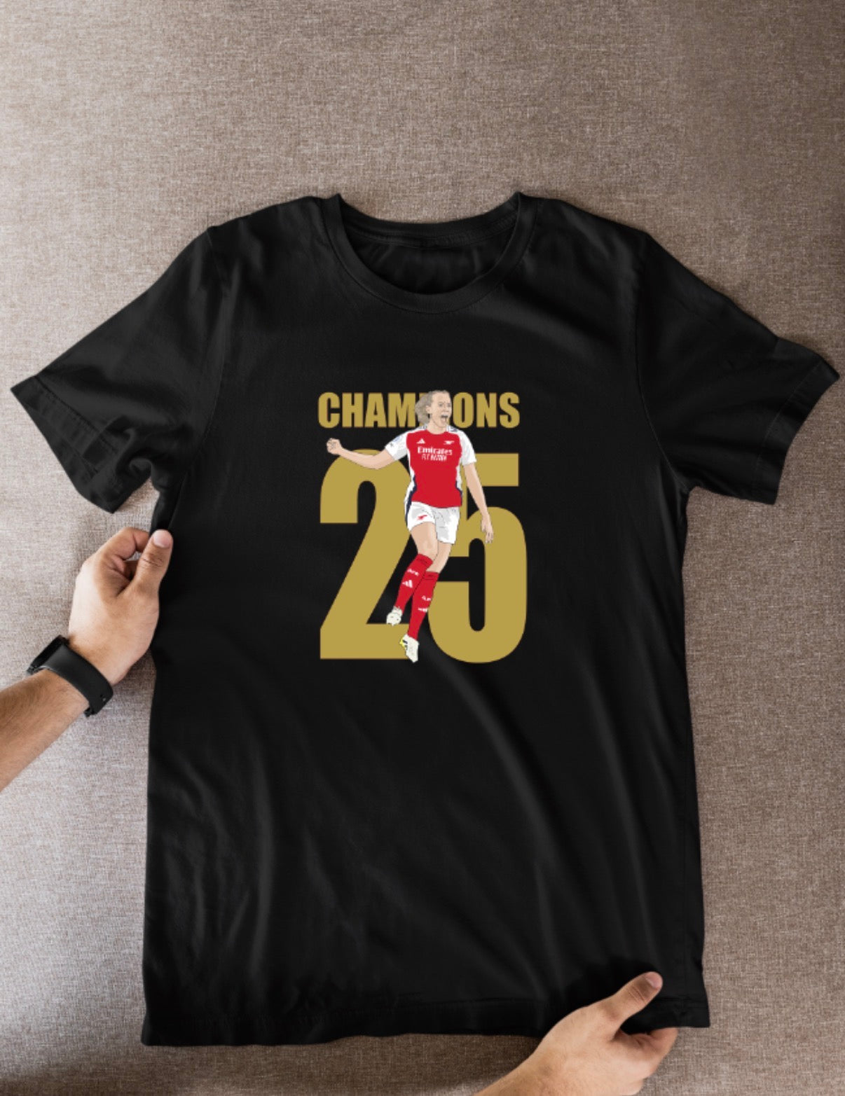 Stina Blackstenius Arsenal T-Shirt - Women's Cartoon Graphic Soccer Fan Wear