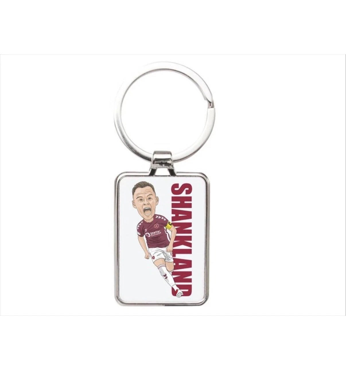 Lawrence Shankland Hearts Football Cartoon Graphic art Acrylic keychain ,keyring - Tcb Cartoon Printing