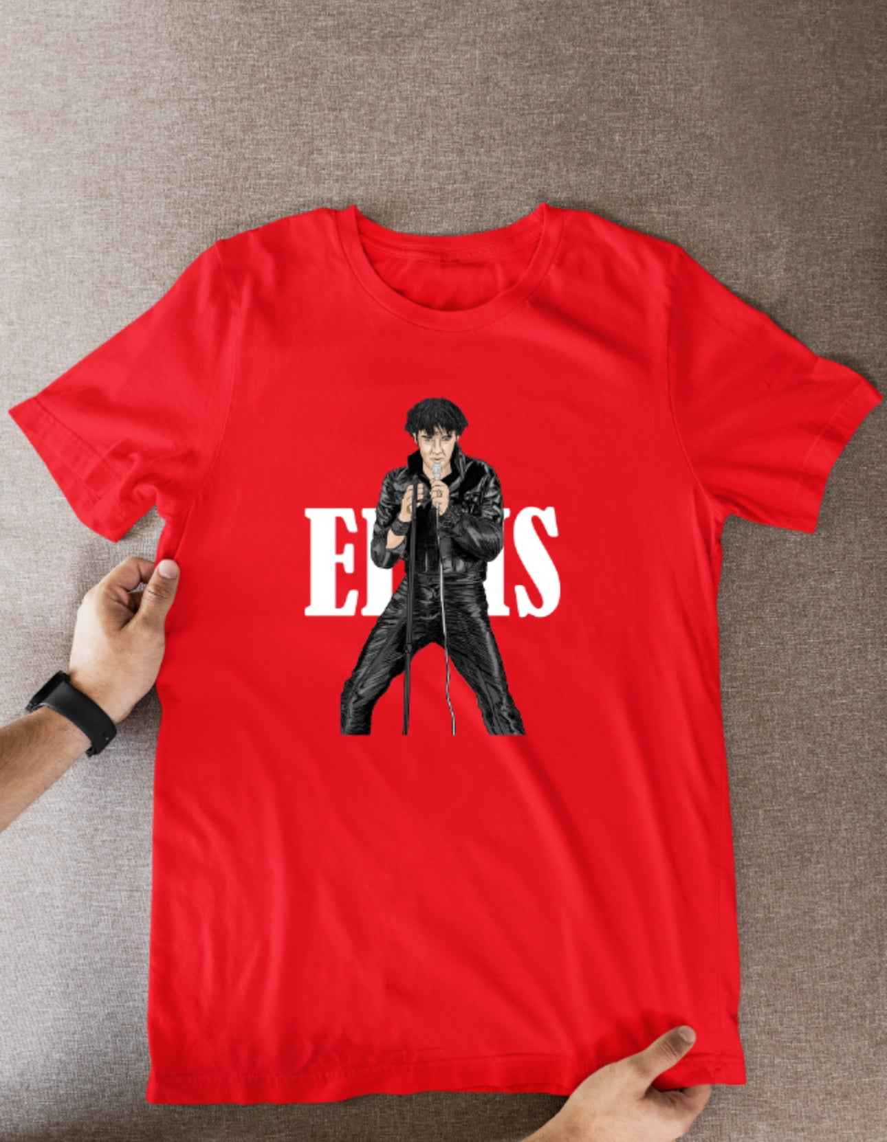 Elvis Presley 1968 Unofficial Cartoon Graphic Soccer T-Shirt: Fan Wear
