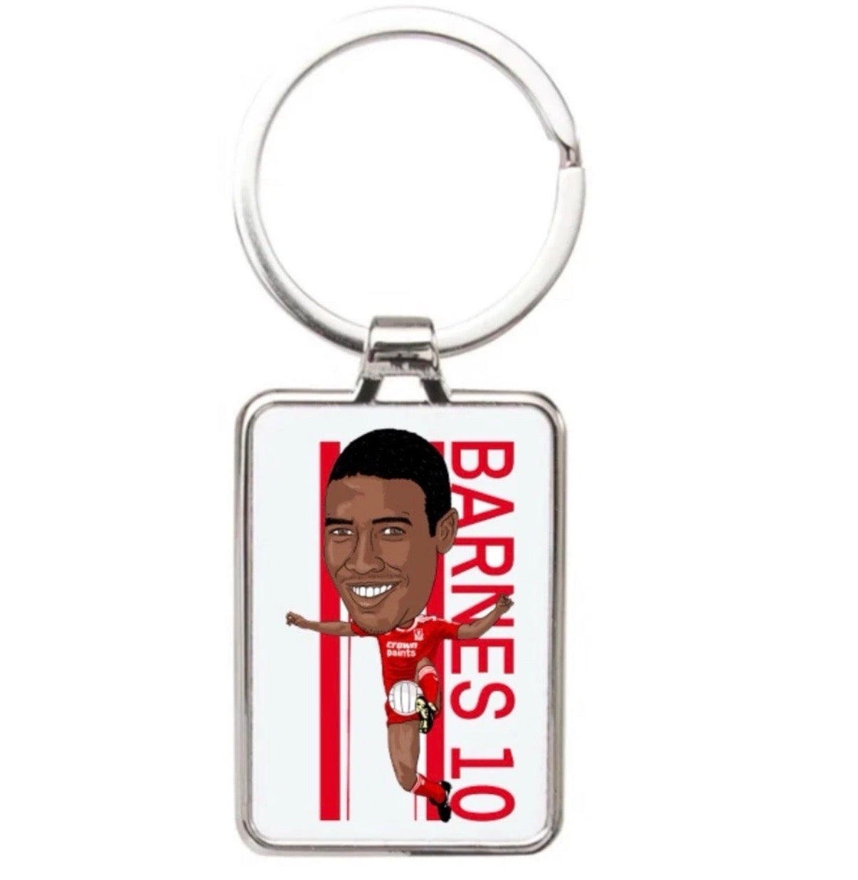 John Barnes Liverpool Keychain - Cartoon Graphic Art Acrylic Keyring for Fans