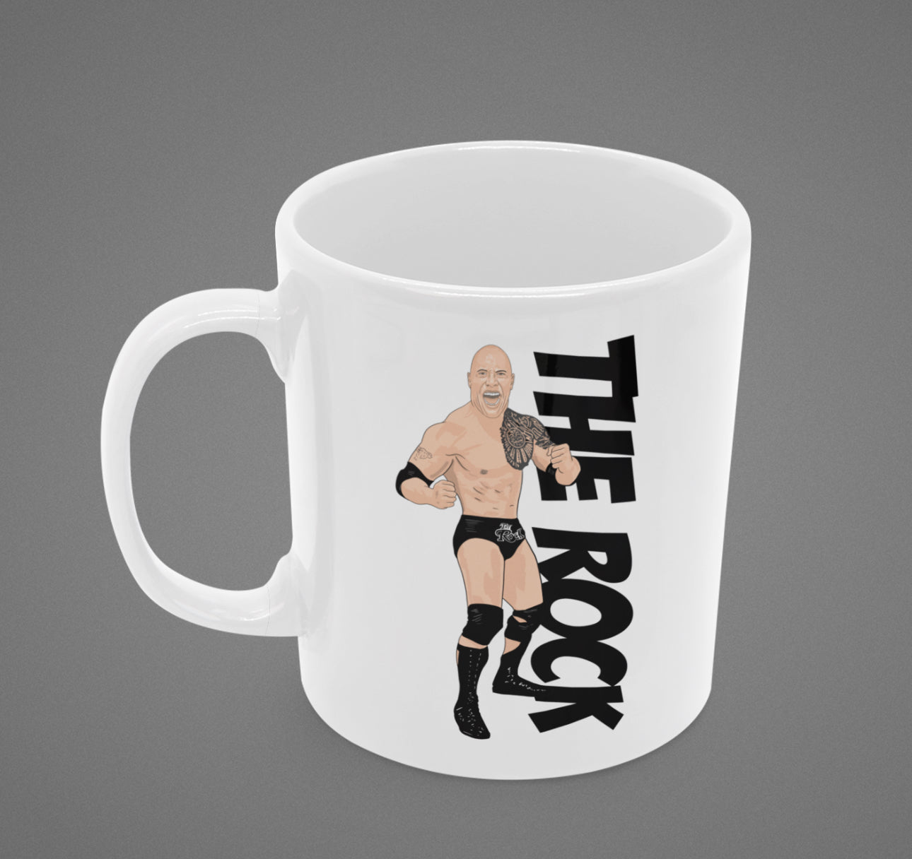 Dwayne Johnson wrestling Cartoon Fan Art Made 11oz ceramic Mug - Tcb Cartoon Printing
