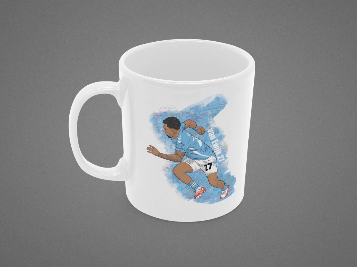 Milan van Ewijk Mug - Coventry City Cartoon Fan Art 11oz Ceramic Mug