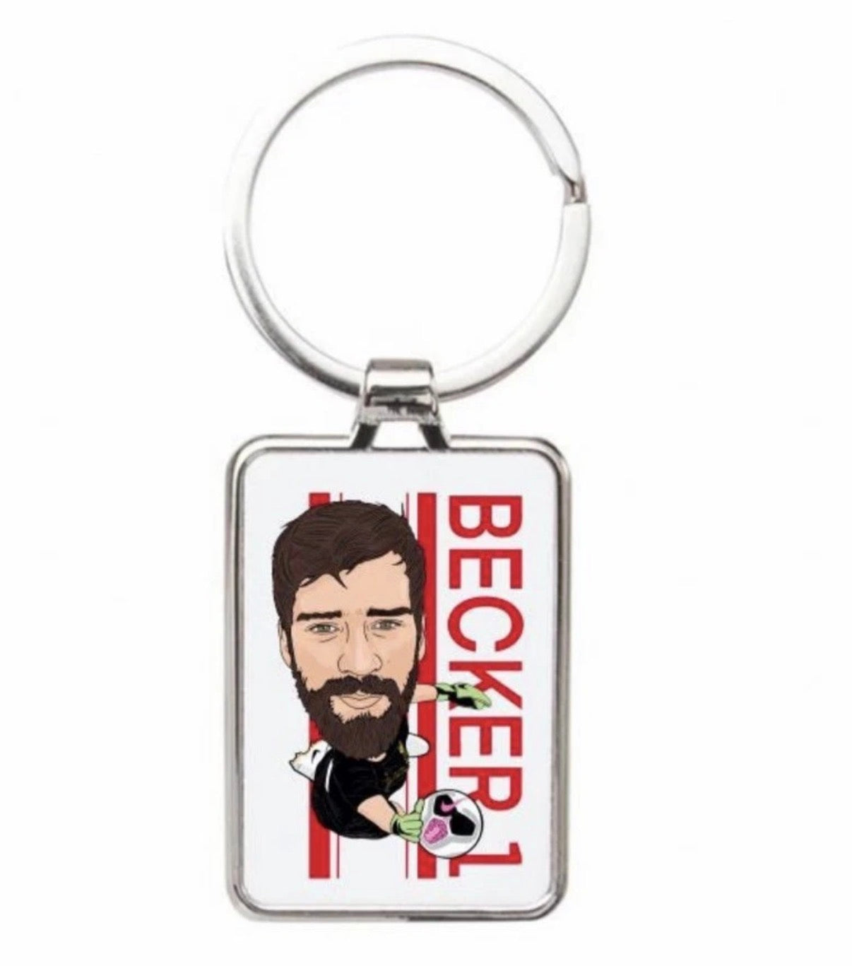 Alisson Becker Keychain - Liverpool Cartoon Graphic Art Stylish Acrylic Keyring