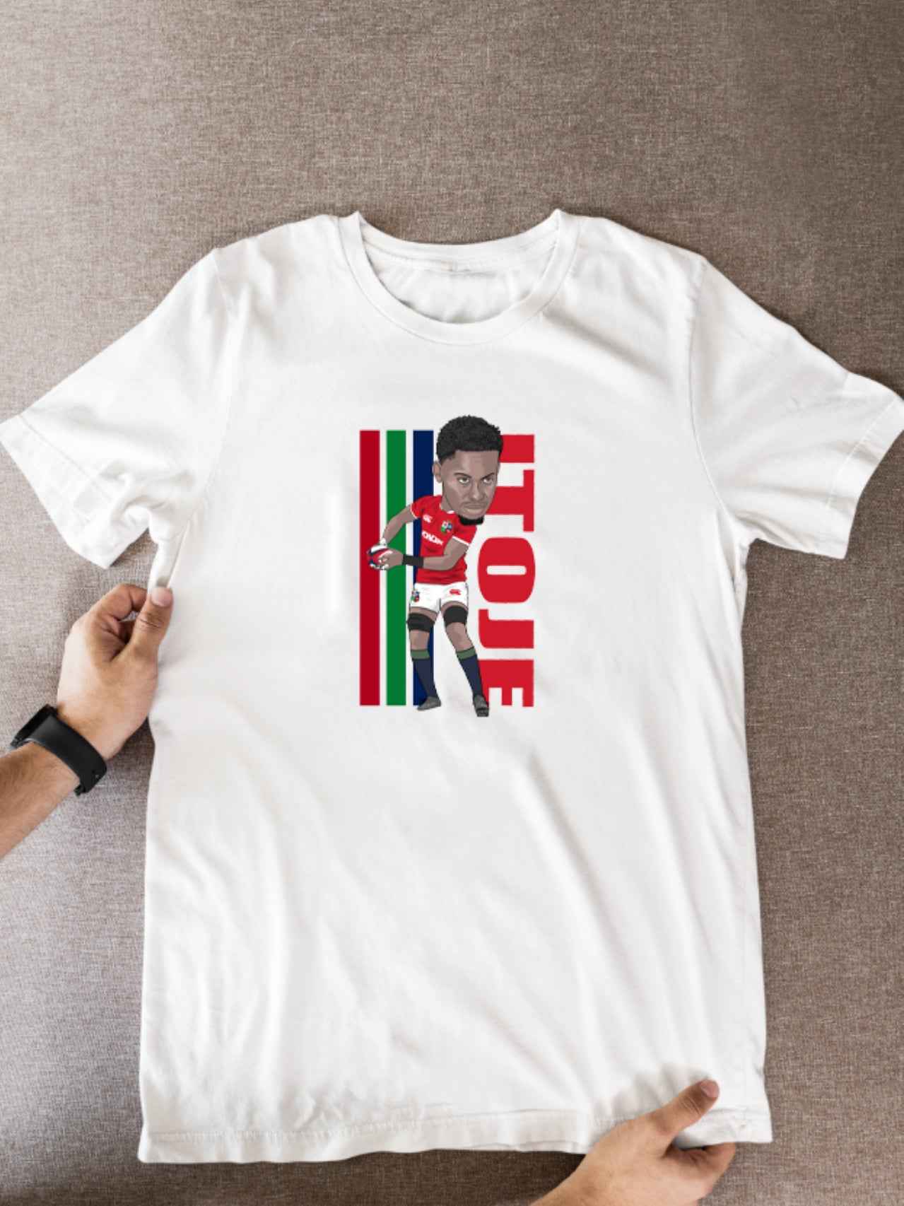 Maro Itoje Rugby Lions Cartoon Graphic Soccer T-Shirt: Fan Wear