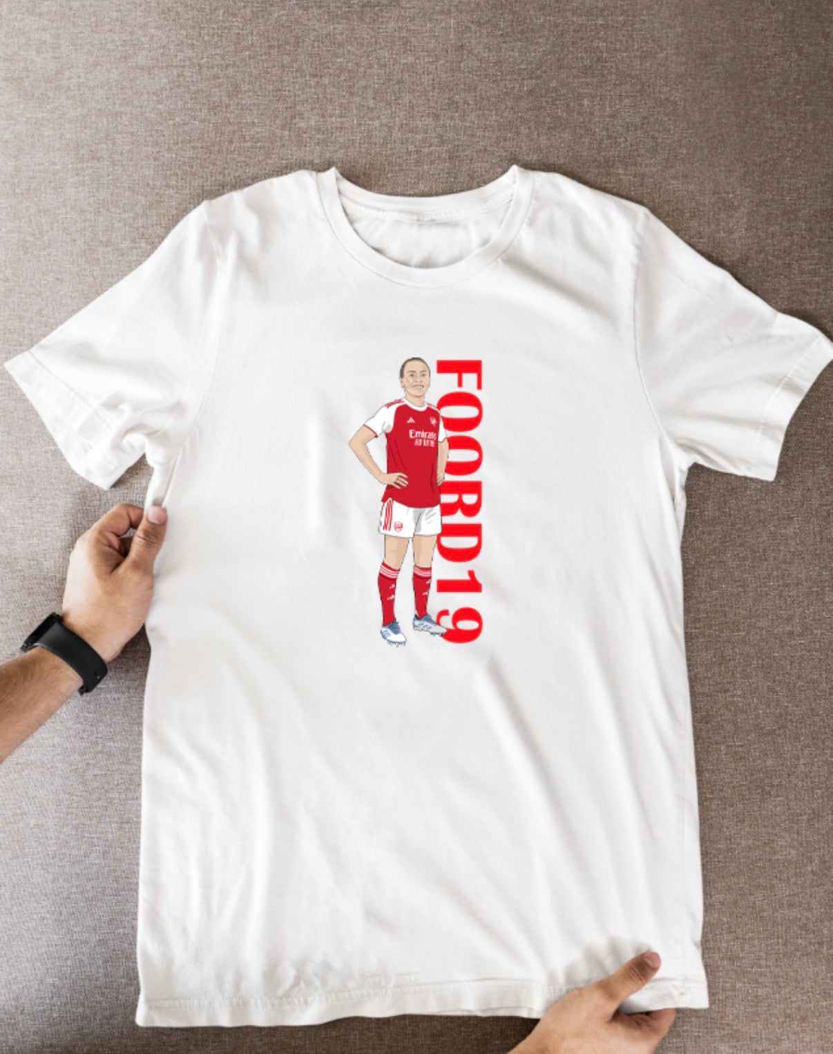 Caitlin Foord Arsenal T-Shirt: Cartoon Graphic Fan Wear for Women