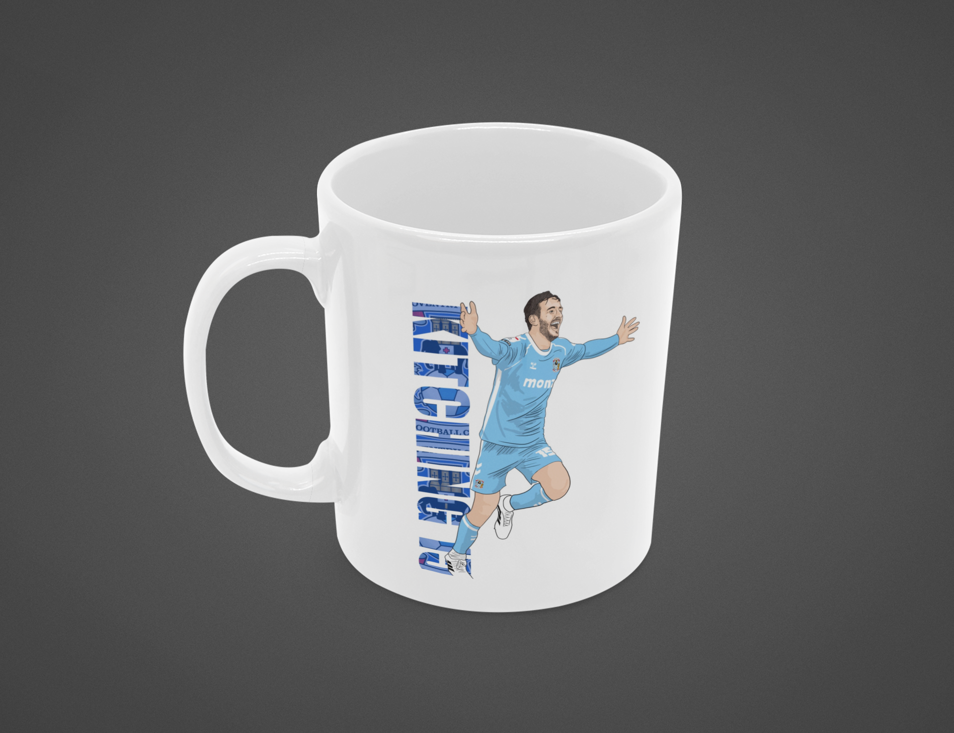 Liam Kitching Mug - Coventry City Cartoon Fan Art 11oz Ceramic Mug