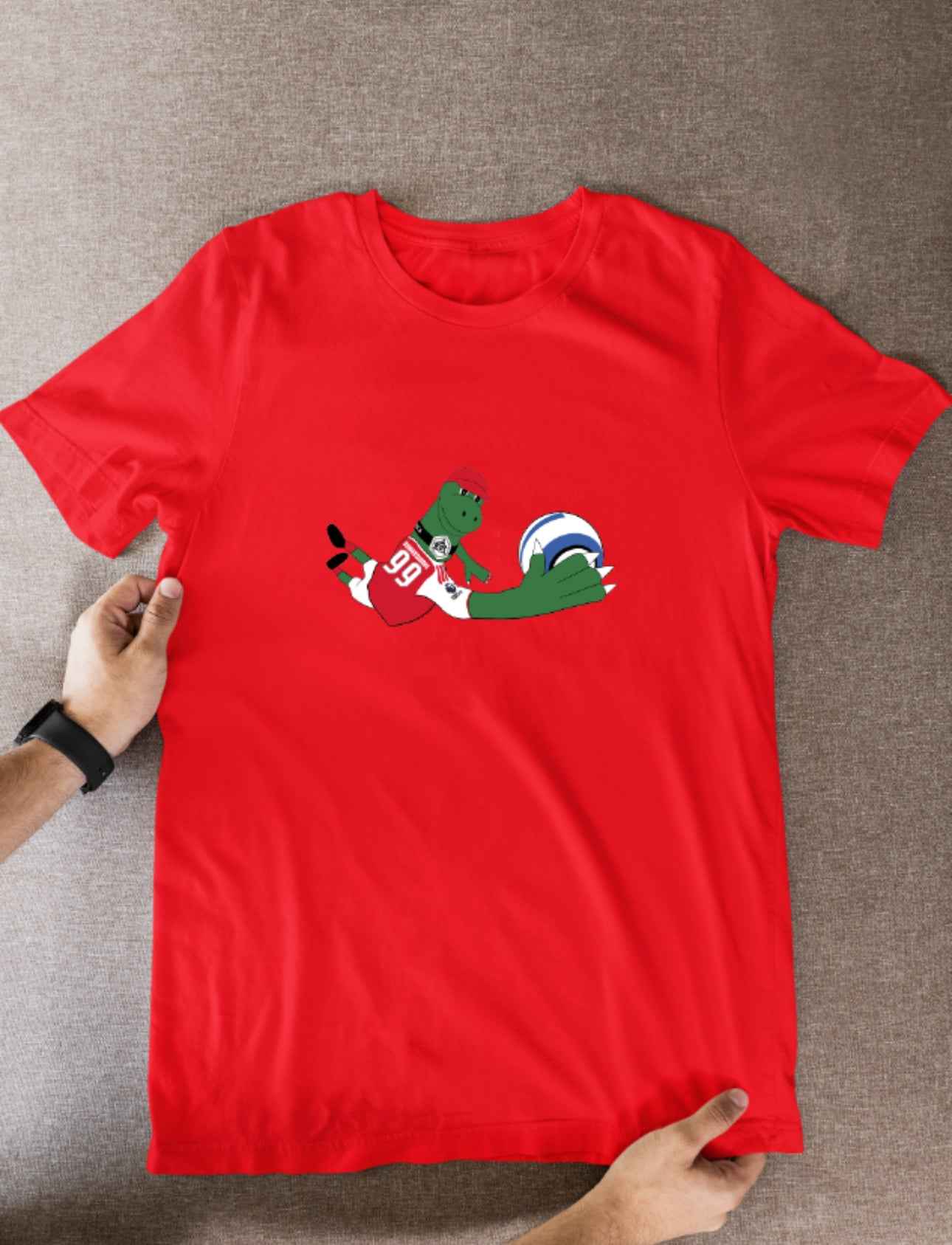 Gunnersaurus Arsenal Cartoon Graphic Soccer T-Shirt: Fan Wear