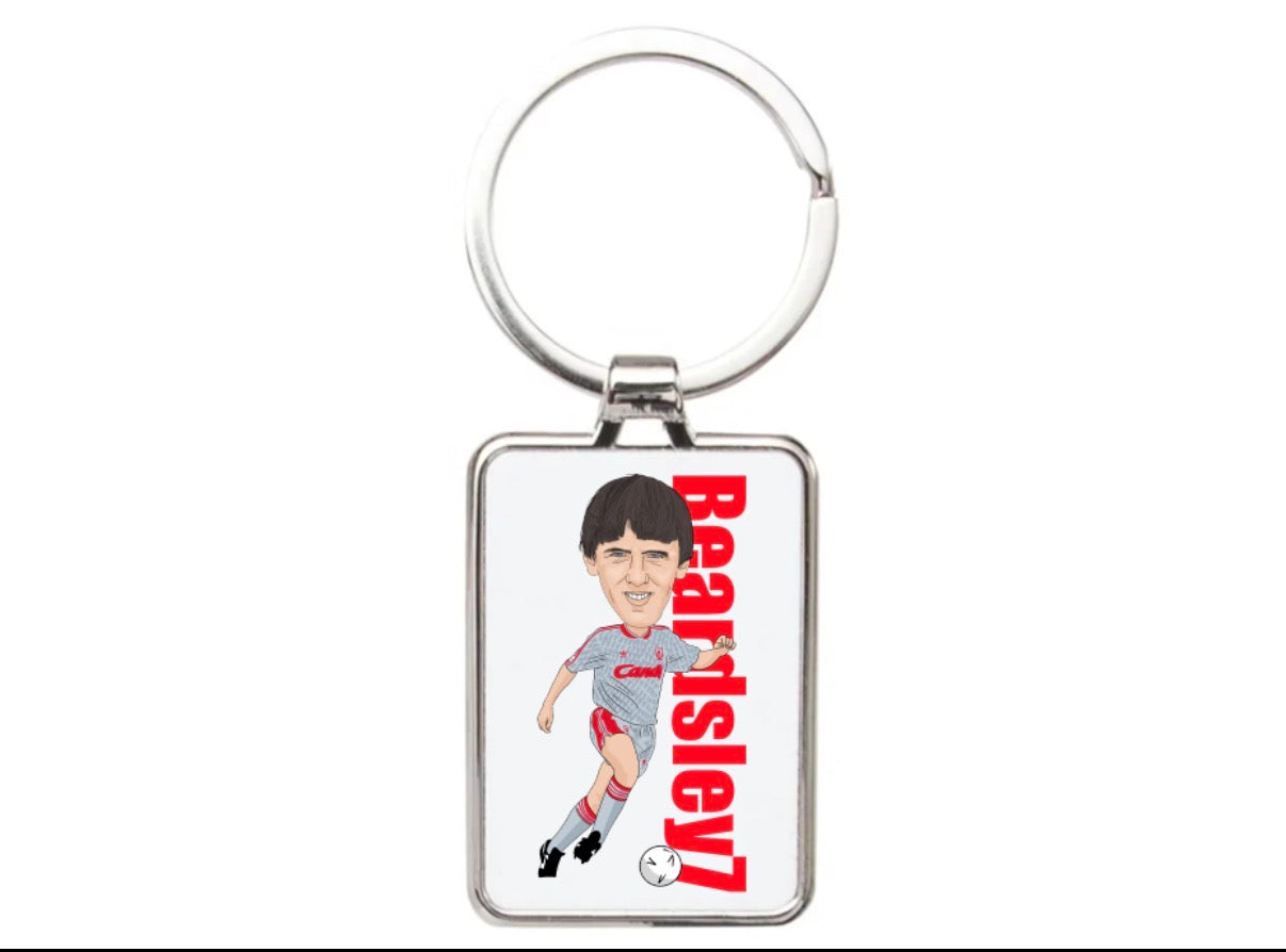Peter Beardsley Liverpool Keychain - Cartoon Graphic Art Acrylic Keyring