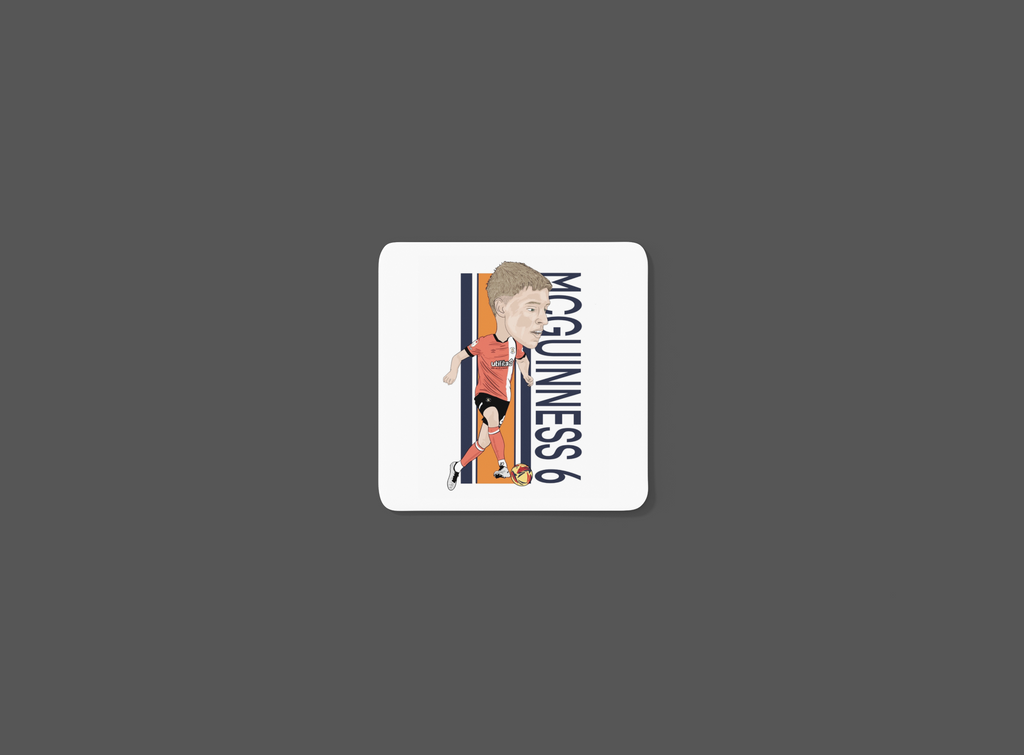 Mark McGuinness Luton Town Football Coaster - Unofficial Cartoon Graphic MDF Coaster