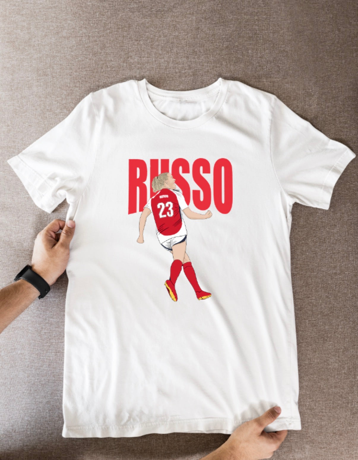 Alessia Russo Arsenal T-Shirt - Women's Cartoon Graphic Soccer Fan Wear