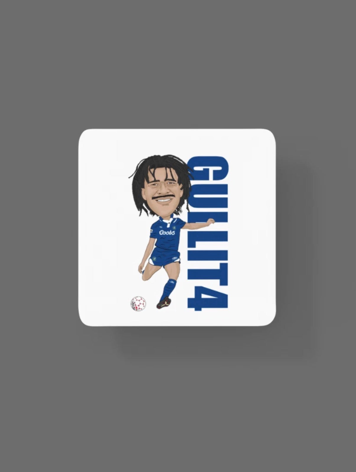 Ruud Gullit Chelsea Coaster - Unofficial Football Cartoon Graphic Art MDF Coaster