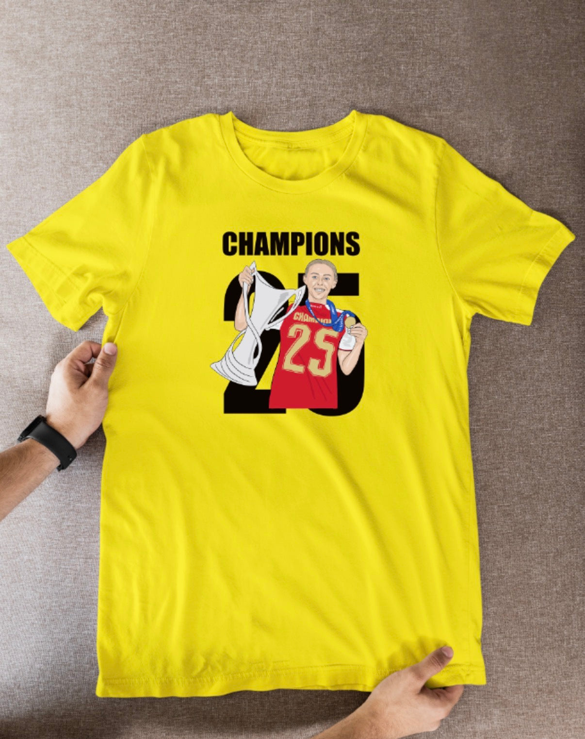 Chloe Kelly Arsenal Women’s T-Shirt: Cartoon Graphic Soccer Fan Wear