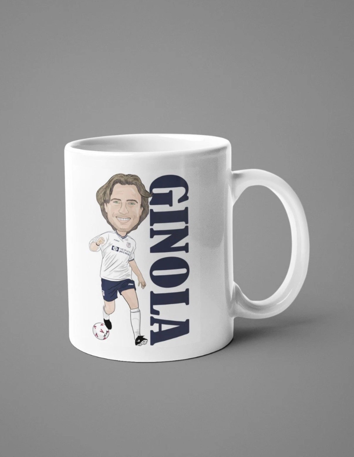 David Ginola Mug - Tottenham Cartoon Fan Art 11oz Ceramic Mug