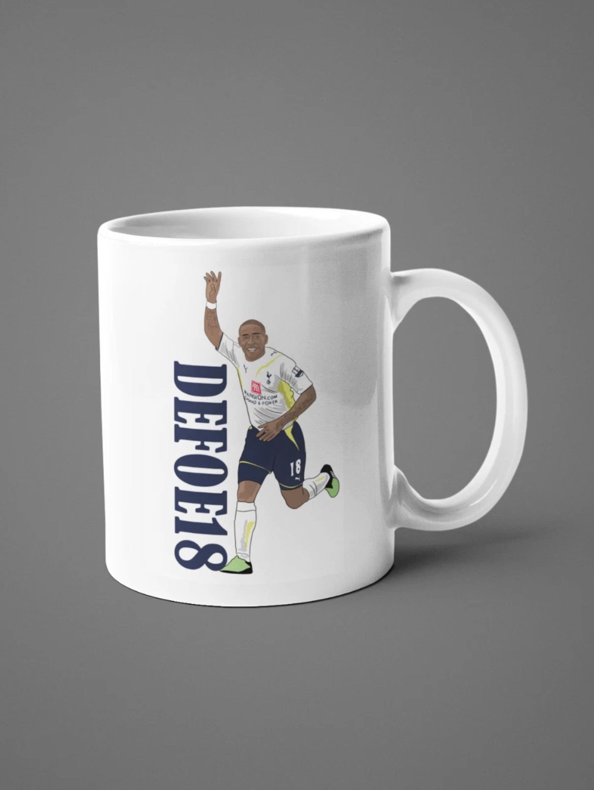Jermain Defoe Tottenham Fan Art Mug - Unofficial Football Graphic Cartoon Design