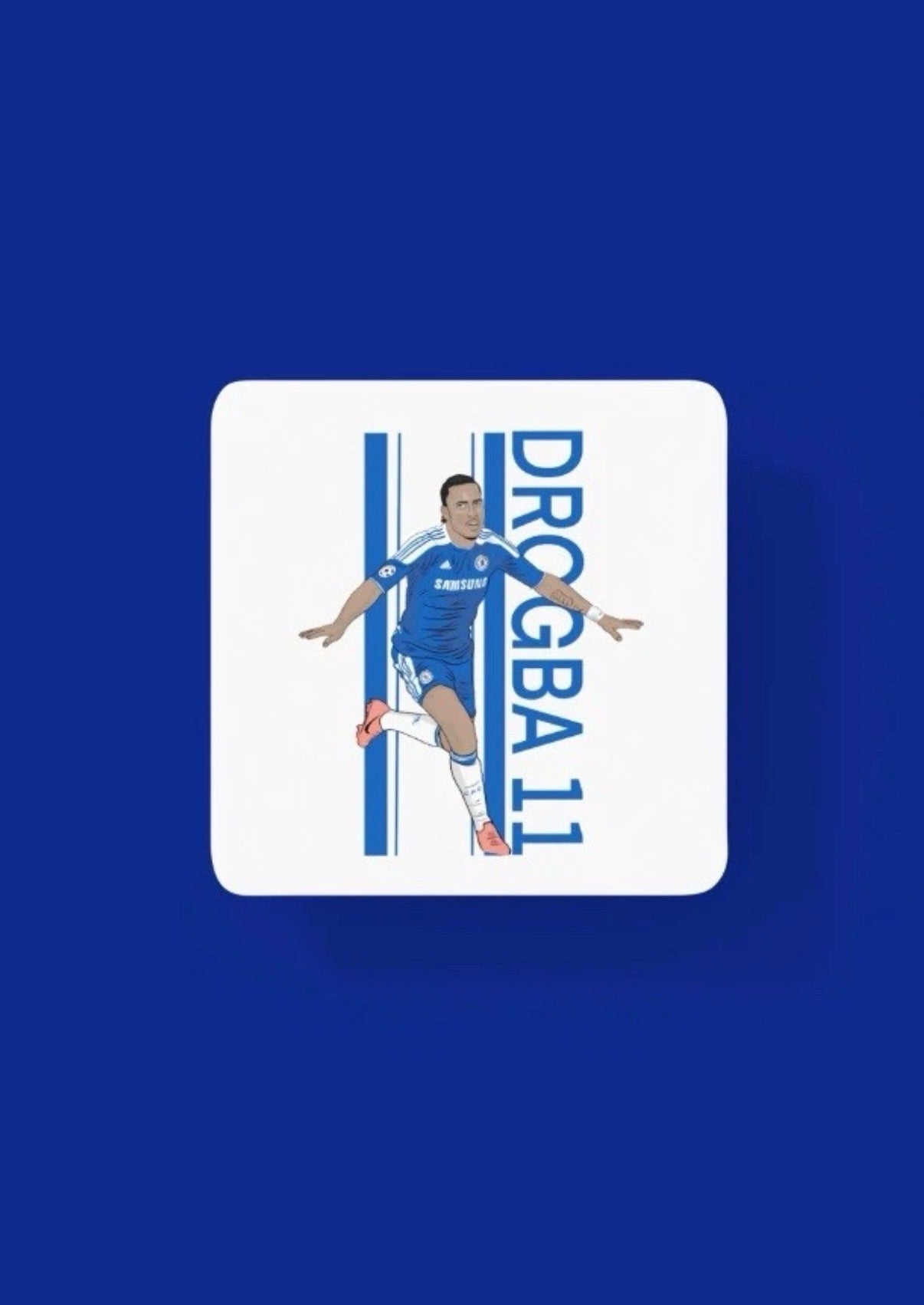 Didier Drogba Coaster - Chelsea Unofficial Football Cartoon Graphic Art MDF Coaster