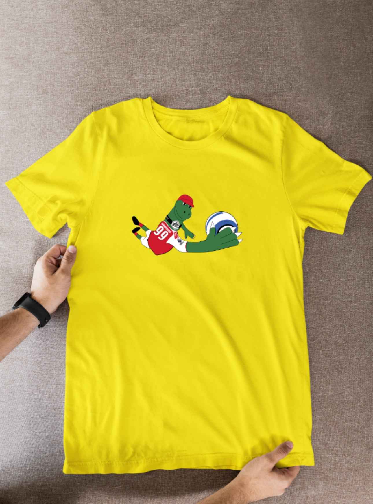 Gunnersaurus Arsenal Cartoon Graphic Soccer T-Shirt: Fan Wear