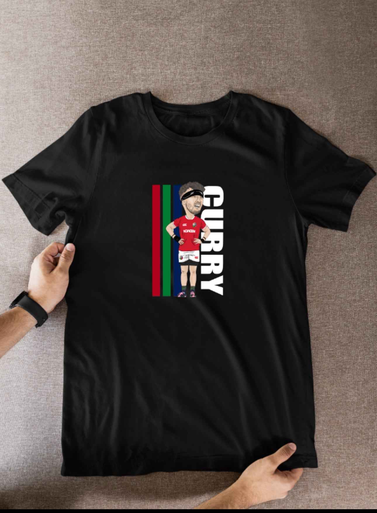 Tom Curry Rugby Lions Cartoon Graphic Soccer T-Shirt: Fan Wear