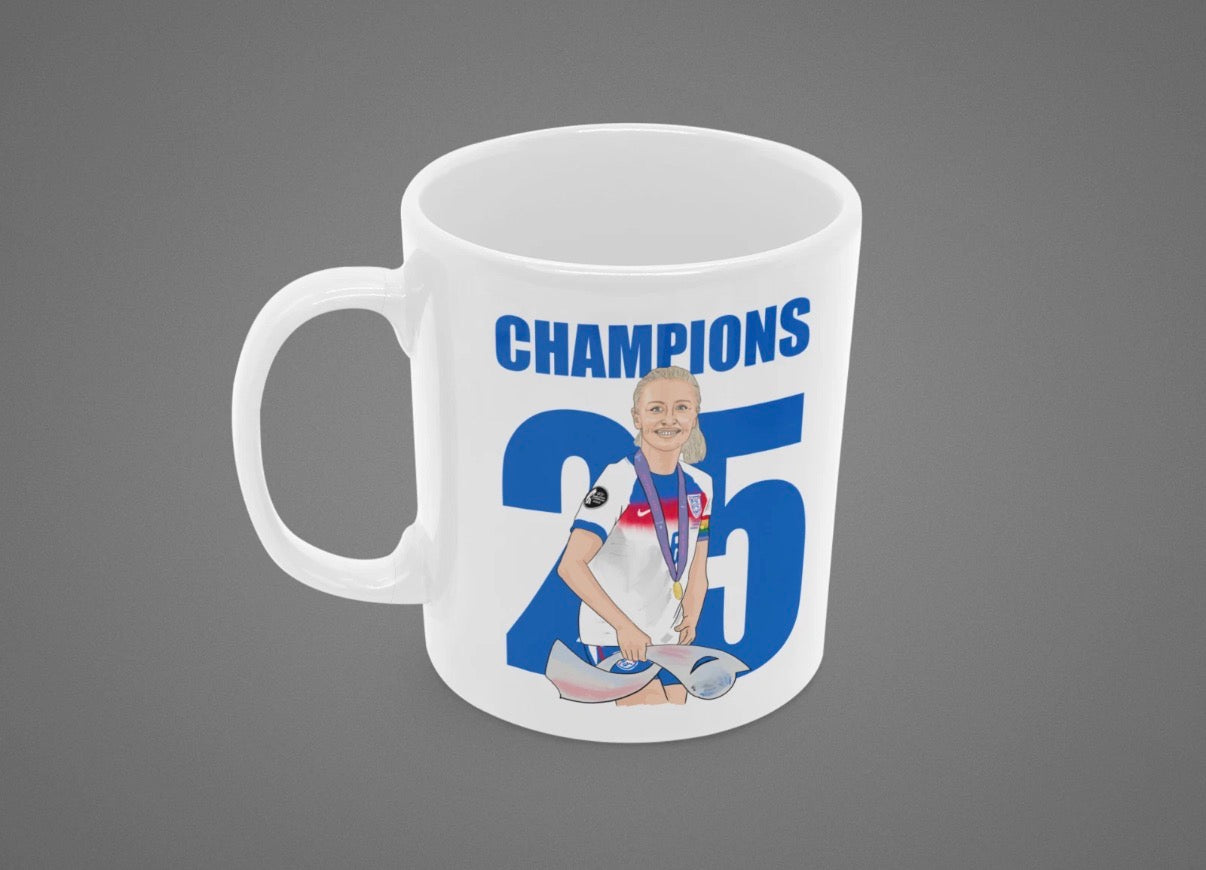 Leah Williamson England Lionesses woman’s Cartoon Fan Art Made 11oz ceramic Mug - Tcb Cartoon Printing