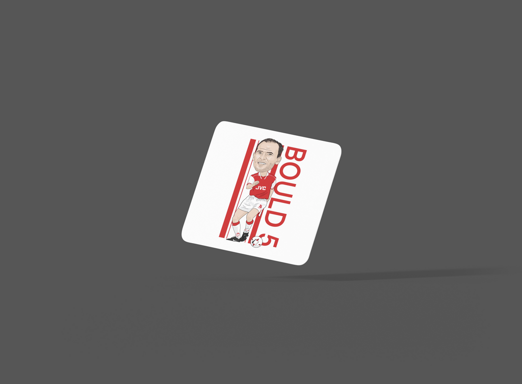 Steve Bould Arsenal Cartoon Fan Art Made MDF Coaster - Tcb Cartoon Printing