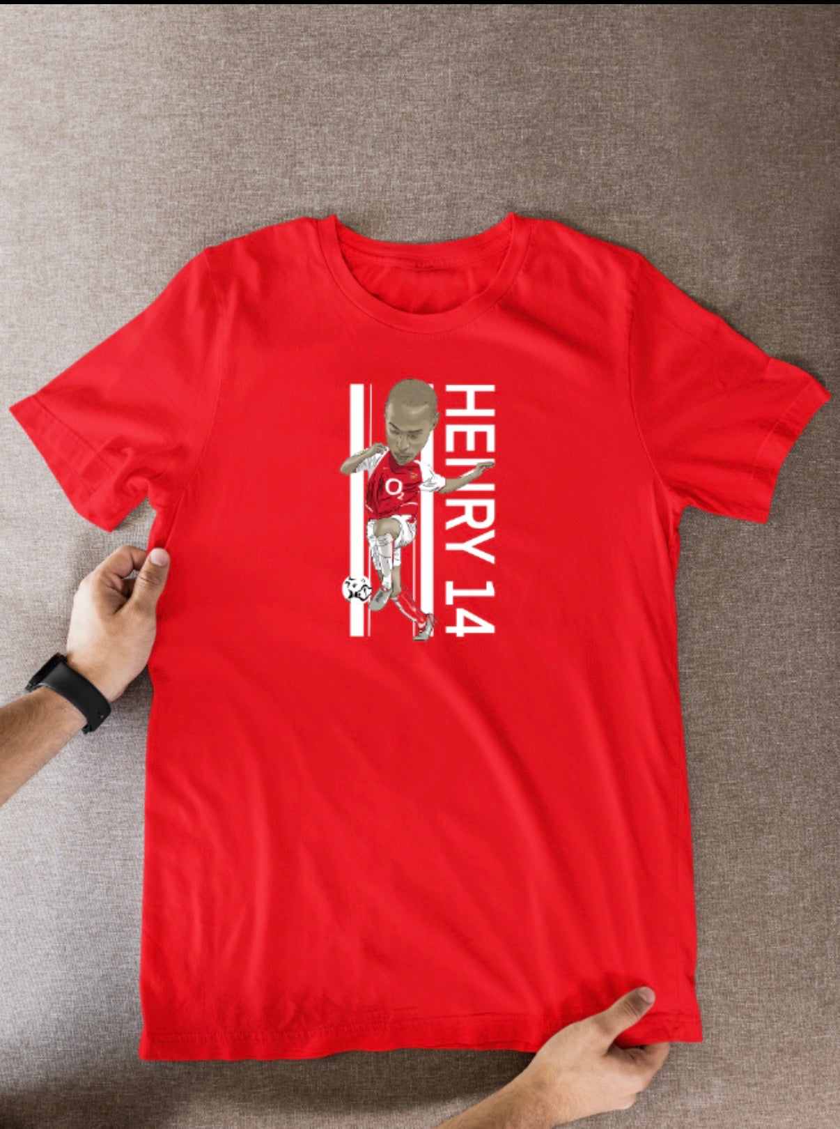 Thierry Henry Unofficial Arsenal Football Cartoon Graphic art T shirts - Tcb Cartoon Printing