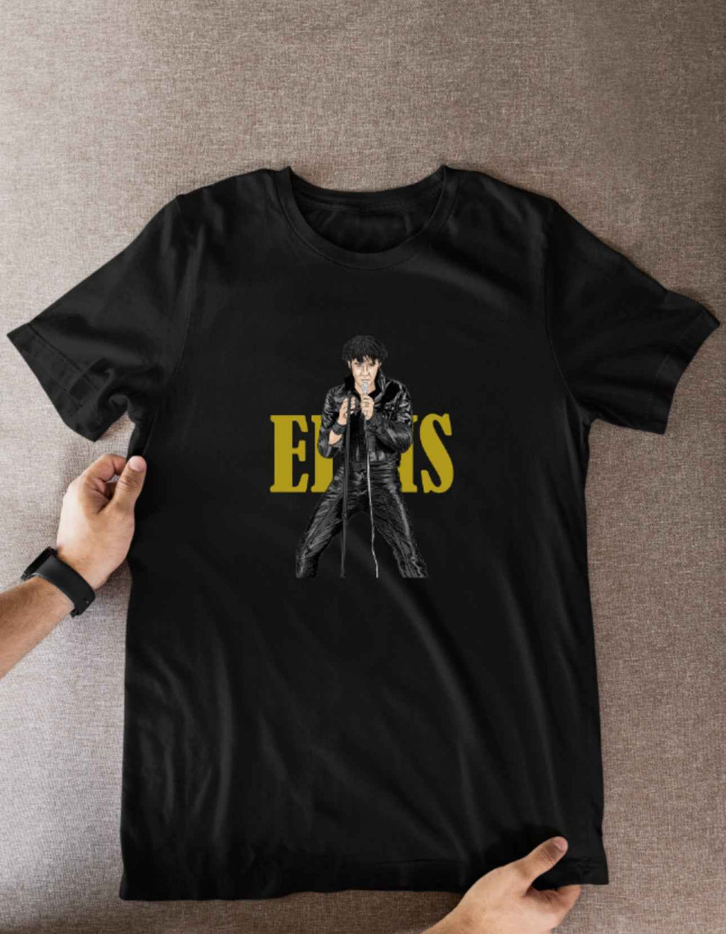 Elvis Presley 1968 Unofficial Cartoon Graphic Soccer T-Shirt: Fan Wear