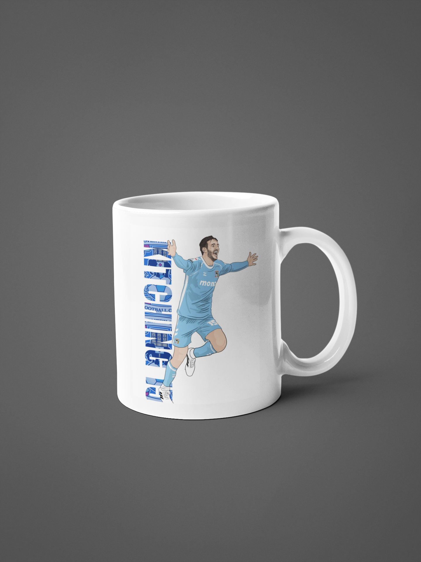 Liam Kitching Mug - Coventry City Cartoon Fan Art 11oz Ceramic Mug