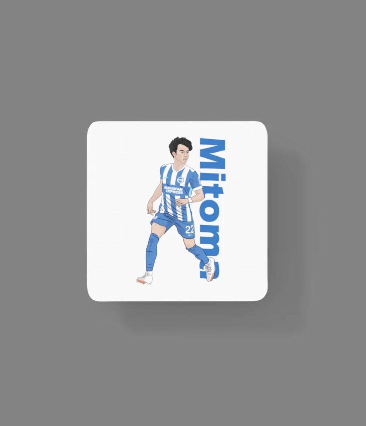 Kaoru Mitoma Coaster - Brighton Football Cartoon Graphic Art MDF Coaster