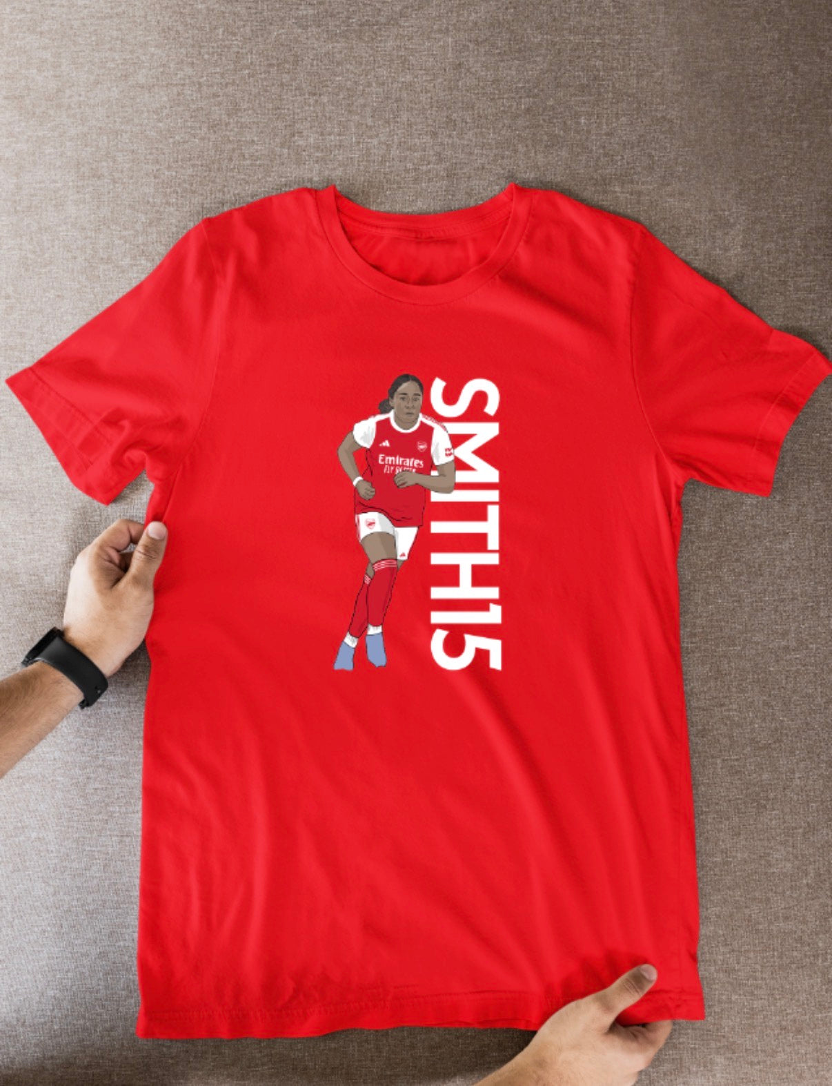Olivia Smith Arsenal Women's T-Shirt: Cartoon Graphic Soccer Fan Wear